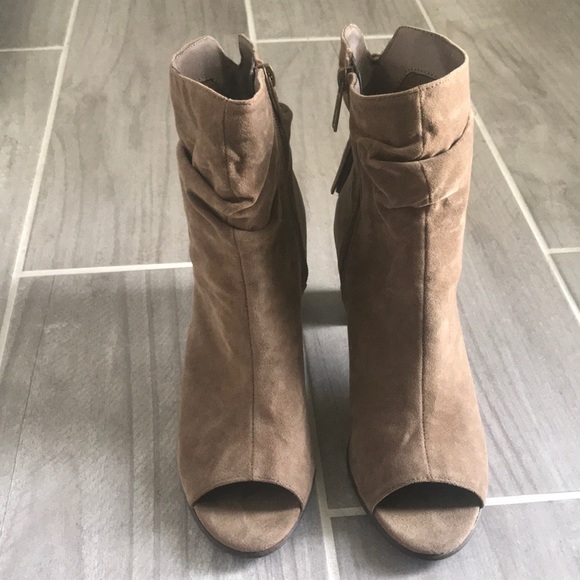 Taupe Open Toed Booties - Picture 2 of 3